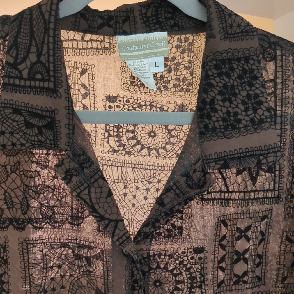 Coldwater Creek brown Patterned Blouse